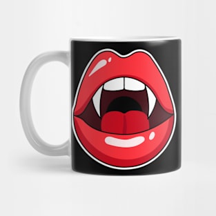 Bite Me Vampire Lips Fangs Mug